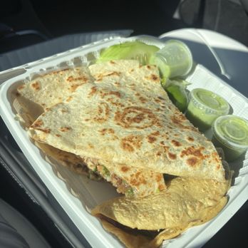 La Micro Del Sabor - Carne asada quesadilla (flour tortilla) & Al pastor taco (corn tortilla) - Tacos Near Me - Los Altos, California