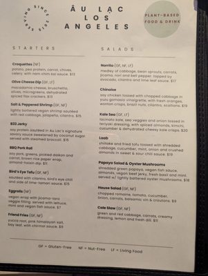 Menu photo 8 Au Lac Los Angeles, CA