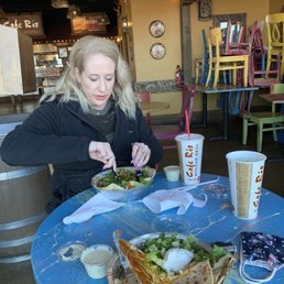 Pulled port salad, pulled chicken quesadilla & house dressing