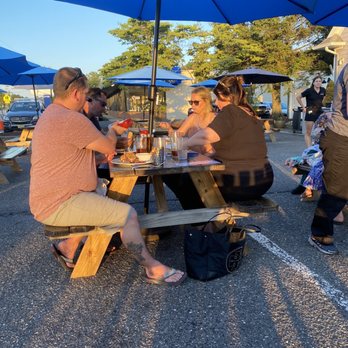 Half Moon Point - Picnic table setup for outdoor seating - Seafood Near Me - Point Pleasant, New Jersey
