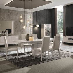 Beautiful Italian dining room set displayed in our showroom