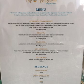 The Tea Room Experience - Menu - Tea Rooms Near Me - Orlando, Florida