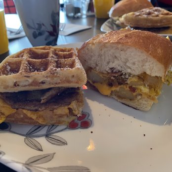 Cafe 401 & Grill - Jersey hobo on the right & the waffle sandwich on the left - Coffee & Tea Near Me - Union, New Jersey Cafe 401 & Grill - Jersey hobo on the right & the waffle sandwich on the left - Coffee & Tea Near Me - Union, New Jersey