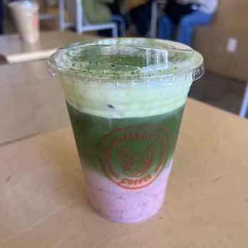 Homeboy Coffee - solid strawberry matcha latte w/ oat milk & cream top. - Coffee & Tea Near Me - Artesia, California Homeboy Coffee - solid strawberry matcha latte w/ oat milk & cream top. - Coffee & Tea Near Me - Artesia, California