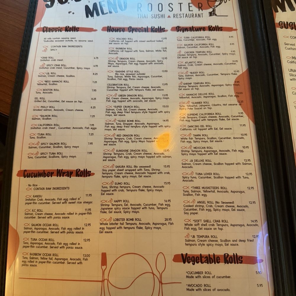 Rooster Thai Sushi - Menu - Thai Near Me - Port Richey, Florida Rooster Thai Sushi - Menu - Thai Near Me - Port Richey, Florida