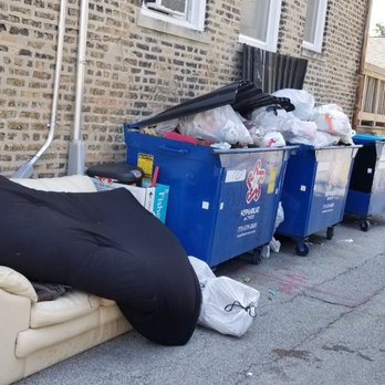 Bertsch Properties - Overflowing garbage make this neighborhood look like trash. - Property Management Near Me - Chicago, Illinois