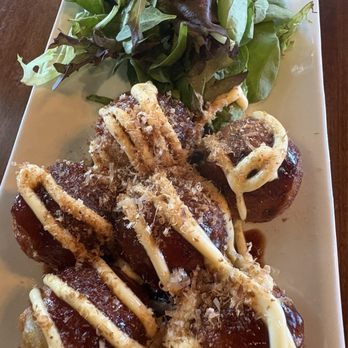 Matsumoto Craft Ramen - Takoyaki balls. Delish bbq sauce - Ramen Near Me - Cary, North Carolina