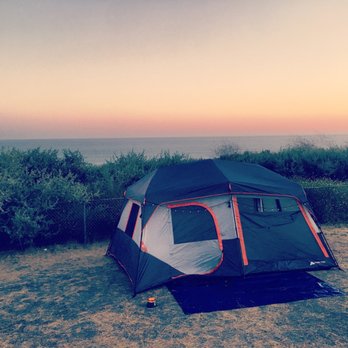 San Onofre State Beach - you cant really see the water unless u step on the table. this picture is right b4 sunset - Beaches Near Me - San Clemente, California