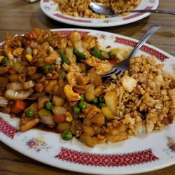Chin's Cafe - Cashew Chicken and Pork Fried Rice -- YUMMO!