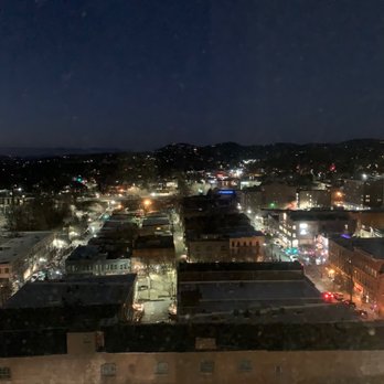 Kimpton Hotel Arras - Nighttime view from our King Mountain room - Hotels Near Me - Asheville, North Carolina Kimpton Hotel Arras - Nighttime view from our King Mountain room - Hotels Near Me - Asheville, North Carolina
