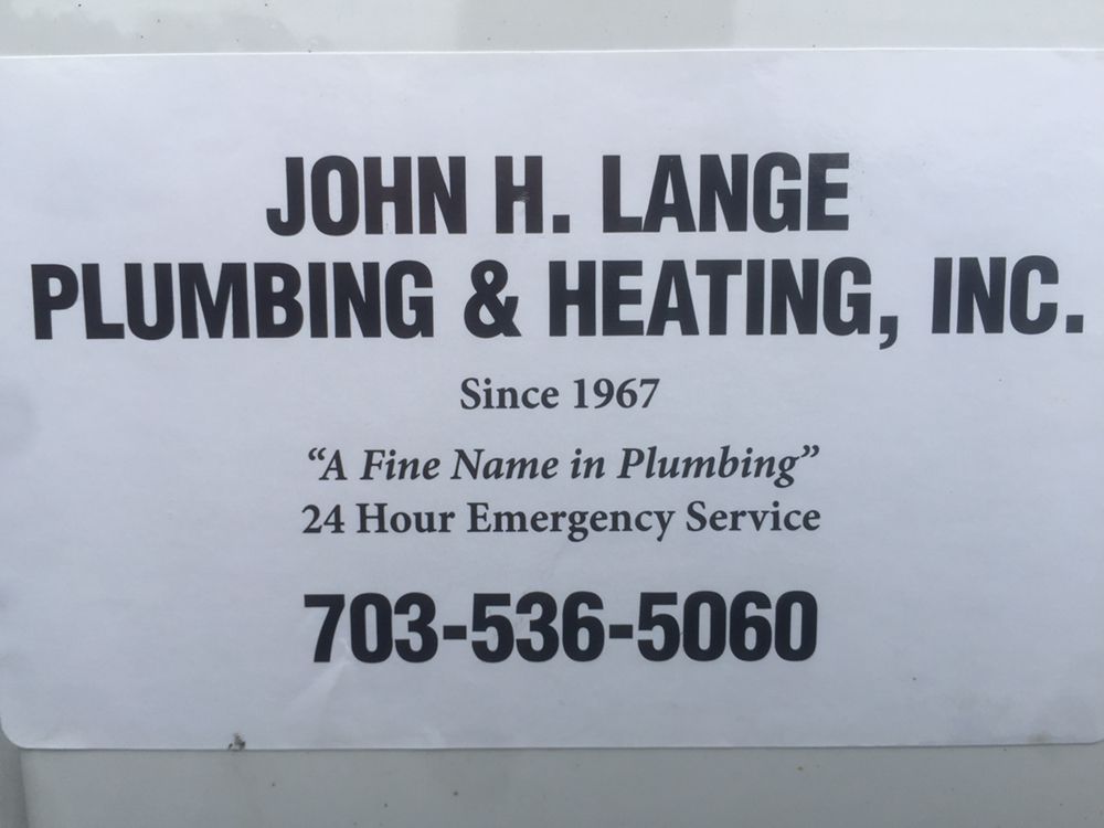 Slide of John H Lange Plumbing and Heating