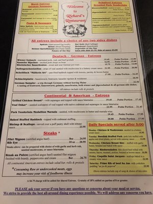 Menu photo 7 Richard's Restaurant Brunswick, ME