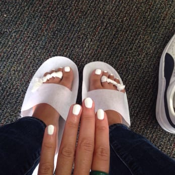 Pure Nail Salon - White regular pedicure and white cal gel manicure. Simple n very neat - Nail Salons Near Me - Brooklyn, New York Pure Nail Salon - White regular pedicure and white cal gel manicure. Simple n very neat - Nail Salons Near Me - Brooklyn, New York