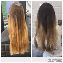 Shear Rituals Salon - Before (left, big surprise) & after (right)
