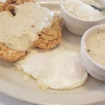 Luckys Cafe - Chicken fried steak, eggs, grits and gravey. ..dont judge. - American Near Me - Dallas, Texas Luckys Cafe - Chicken fried steak, eggs, grits and gravey. ..dont judge. - American Near Me - Dallas, Texas