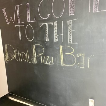 Detroit Pizza Bar - Chalkboard Welcome in the staircase leading upstairs - Pizza Near Me - Detroit, Michigan Detroit Pizza Bar - Chalkboard Welcome in the staircase leading upstairs - Pizza Near Me - Detroit, Michigan