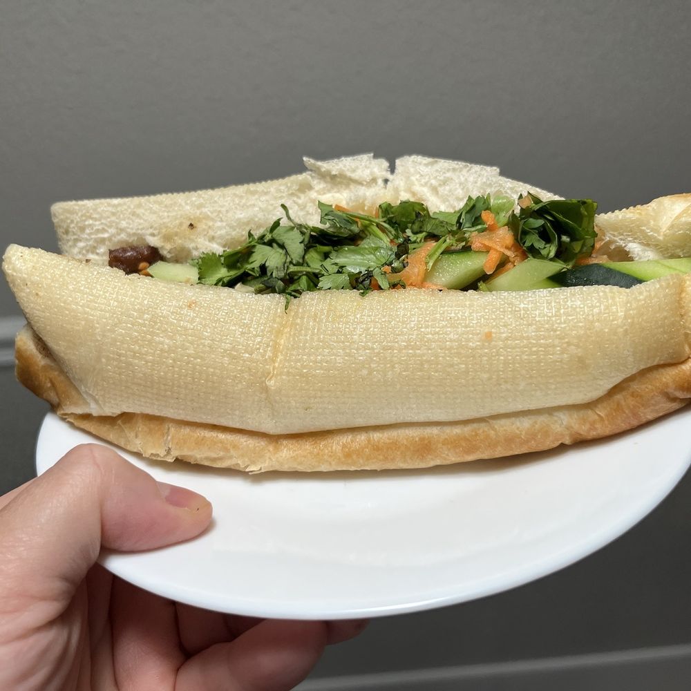 Lucky Cafe - Sandwiches (Banh MI) - this rolls looks and tastes like a Kroger hoagie roll - Vietnamese Near Me - The Woodlands, Texas