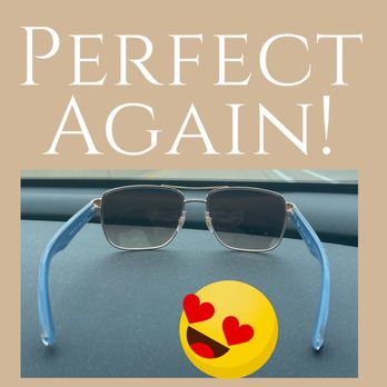 All Pro Eyeglass Repair - The left arm no longer sticks out to the side. Yay! Happy I can wear them again. - Eyewear & Opticians Near Me - Richardson, Texas All Pro Eyeglass Repair - The left arm no longer sticks out to the side. Yay! Happy I can wear them again. - Eyewear & Opticians Near Me - Richardson, Texas