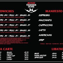 Beyond Thunder Dome menu Beyond Thunder Dome menu