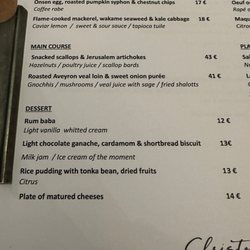 Le Boudoir - Menu