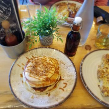 Caffe Social - Pumpkin pancakes... This was soooo delicious. - American Near Me - Norwalk, Connecticut