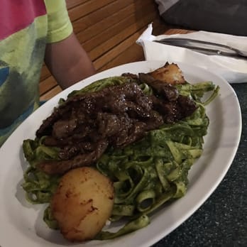Lima Criolla Peruvian Restaurant - Tallarines Verdes. Pesto over noodles with beef. - Latin American Near Me - Austin, Texas