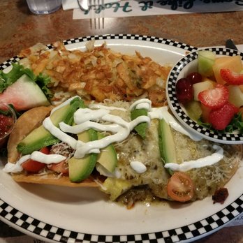 Black Bear Diner Davis - Huevos rancheros.  I'd describe them as breakfast tostadas.  Prepared in a diner. - American Near Me - Davis, California
