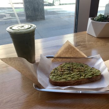 APM coffee - Matcha latte with avocado toast - Coffee & Tea Near Me - Boston, Massachusetts