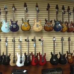 Northeast Music Center - Electric Guitar wall, Over 225 Electric guitars in stock