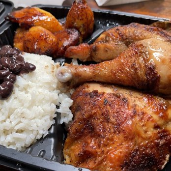 Poyoteca - Half dark meat chicken rice and beans and plantains - Peruvian Near Me - Baltimore, Maryland Poyoteca - Half dark meat chicken rice and beans and plantains - Peruvian Near Me - Baltimore, Maryland
