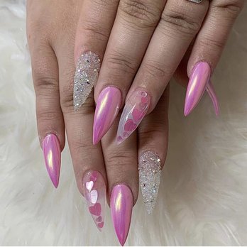 5 Point Nails - This is what she wanted minus the beads and she asked for coffin shape. - Nail Salons Near Me - Redlands, California 5 Point Nails - This is what she wanted minus the beads and she asked for coffin shape. - Nail Salons Near Me - Redlands, California