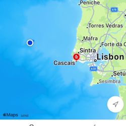 Cascais - We are somewhere by the blue spot; day at sea