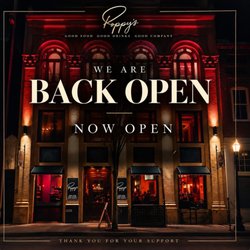 Poppy’s Bites & Barrels - We are back open come and see the new finishes it looks amazing in here. Also the new menu is on point.