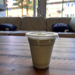 Iced matcha sweetened