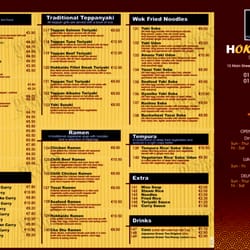 Hokkaido Restaurant - Take Away Menu