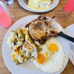 Molly Brown's Country Cafe - Pork chops and eggs and eggs Benedict