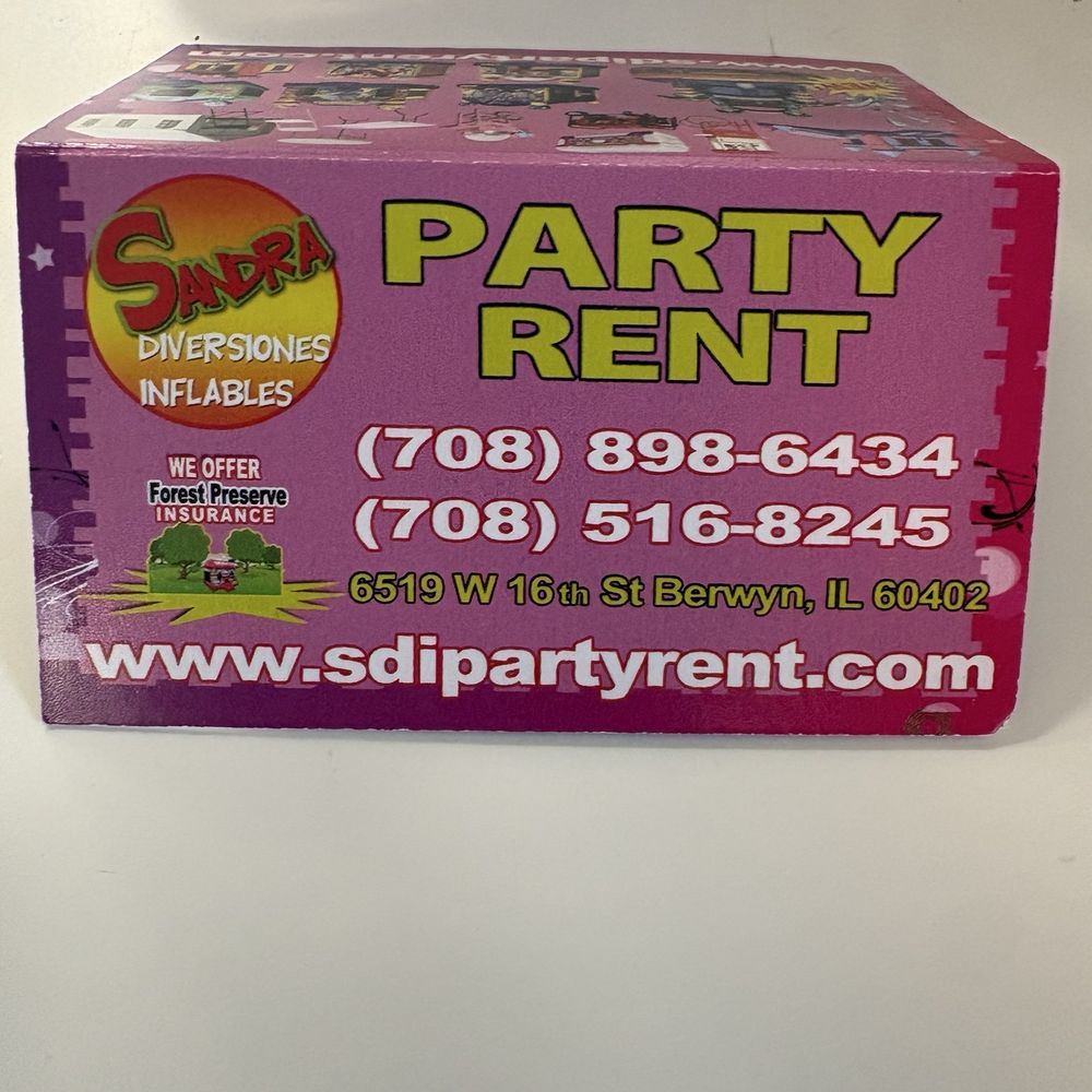 Sandra Diversiones Inflables - Business Card for Party Rent - Bounce House Rentals Near Me - Cicero, Illinois