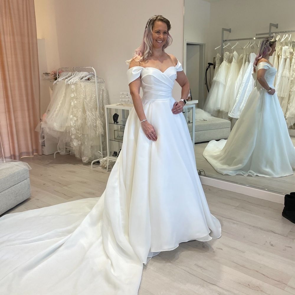 NWLA Bridal - Bride trying on the dress - Bridal Near Me - Santa Monica, California NWLA Bridal - Bride trying on the dress - Bridal Near Me - Santa Monica, California