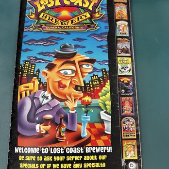 Lost Coast Brewery and Cafe - Front of menu - Pubs Near Me - Eureka, California