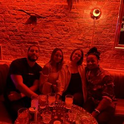 Blind Barber - Seating area in the bar + friends
