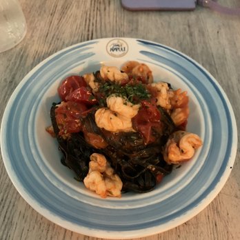 Song E Napule - Fettucine Nere con Gamberi - Pizza Near Me - New York, New York