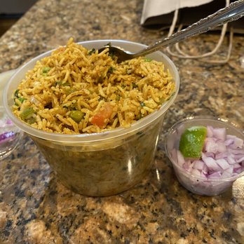 Honest Restaurant - $10+tax) for this small box of pulav with no raita is a rip off. - Vegetarian Near Me - Irving, Texas