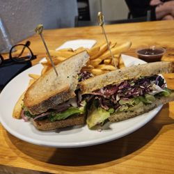 Brocolli subbing in for meat on a "pastrami" sandwich. Most excellent!