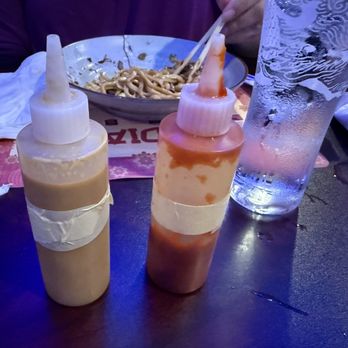Mongoose - House made hot sauce on request. Ginger based and chilli based. I didn't ask what they were. But I know they were delicious. - Asian Fusion Near Me - Deland, Florida