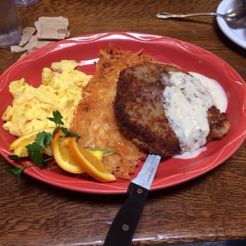 Morning Glory - Chicken fried steak special. YUM! This order is light on the gravy btw - Breakfast & Brunch Near Me - Ashland, Oregon