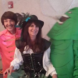KBAY 94.5 FM - Bruce Scott (mornings), Jona Denz-Hamilton (middays) and Kirk (afternoons) hamming it up on Halloween 2017.
