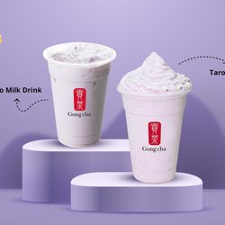 Gong Cha - Taro milk teas and taro milk slush are both delicious, cafiene free, and a our most popular options for kids.