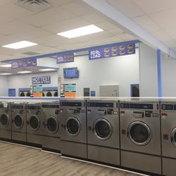 Washing Well Laundry - A few of our large machines, with credit card payment accepted.
