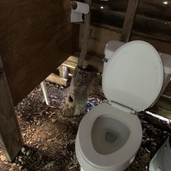 Fred T. Morgan Homeplace - The not-private bathroom dirt floor