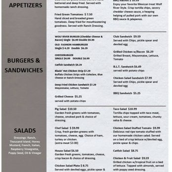 Wolf River Cafe - Current menu. - Cafes Near Me - Rossville, Tennessee